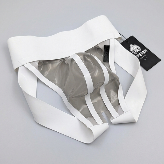 Wide Band White Latex Jock - Transparent Clear Grey