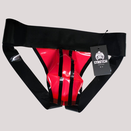 Wide Band Latex Jock - Transparent Red