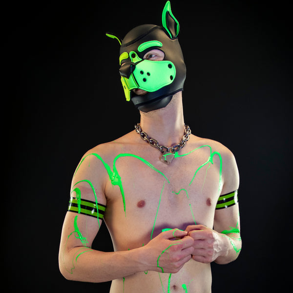 Dual Striped Bicep/Thigh Band (Two Pack) - Lime Green
