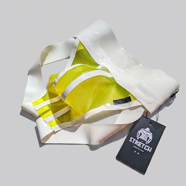 Wide Band White Latex Jock - Transparent Yellow