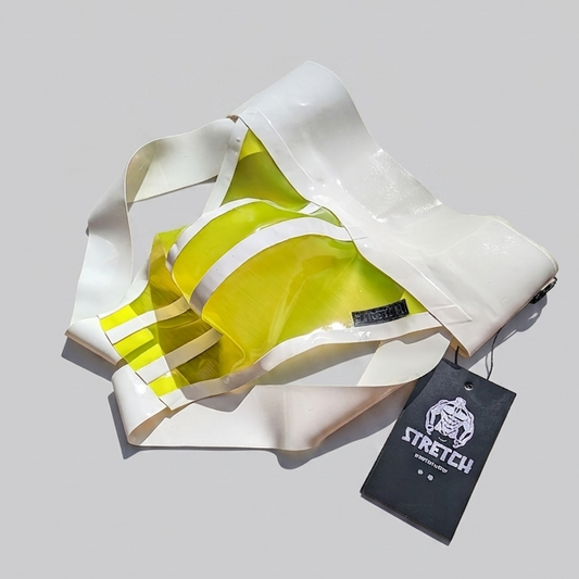 Wide Band White Latex Jock - Transparent Yellow