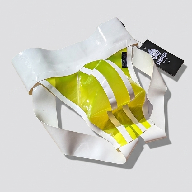 Wide Band White Latex Jock - Transparent Yellow