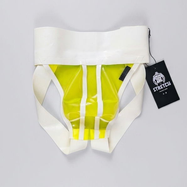 Wide Band White Latex Jock - Transparent Yellow