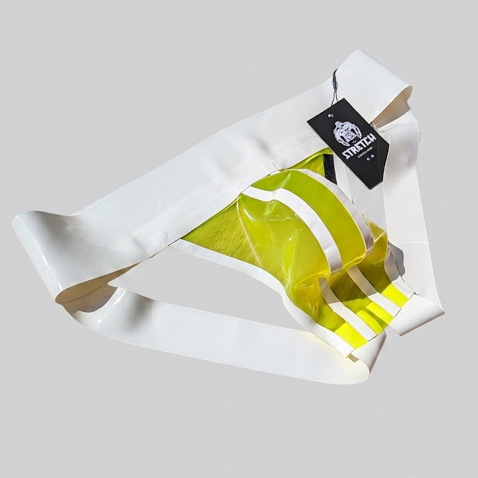 Wide Band White Latex Jock - Transparent Yellow