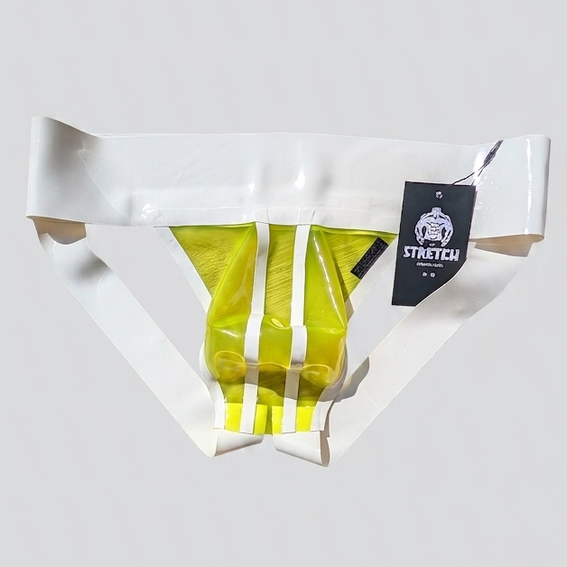 Wide Band White Latex Jock - Transparent Yellow