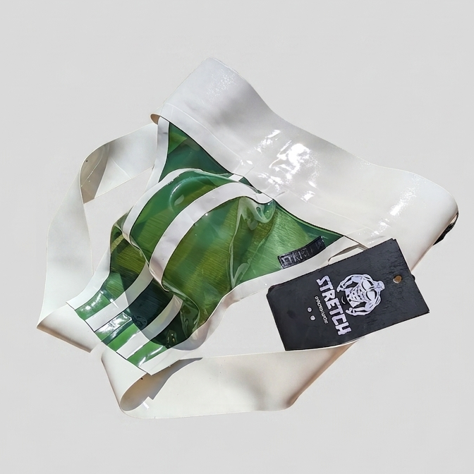 Wide Band White Latex Jock - Transparent Army Green