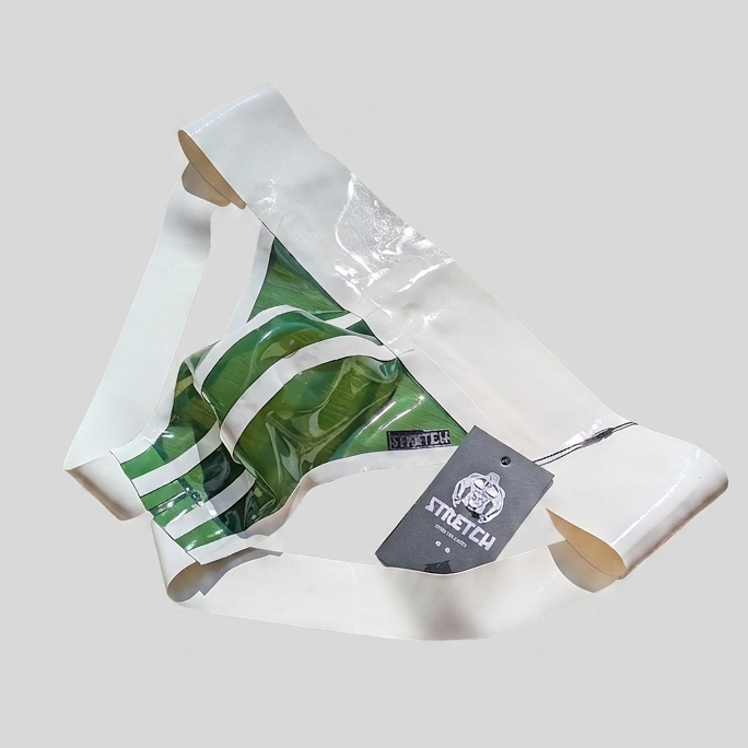 Wide Band White Latex Jock - Transparent Army Green