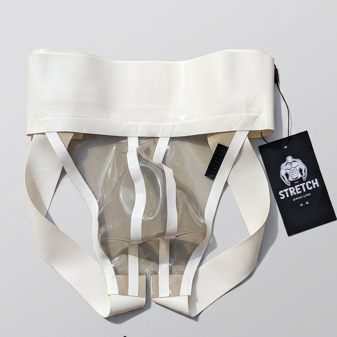 Wide Band White Latex Jock - Transparent Clear Grey