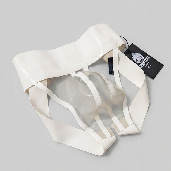 Wide Band White Latex Jock - Transparent Clear Grey