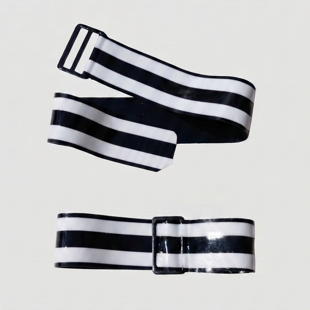 Adjustable Dual Striped Bicep/Thigh Band (Two Pack) - White
