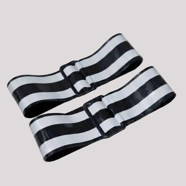 Adjustable Dual Striped Bicep/Thigh Band (Two Pack) - White