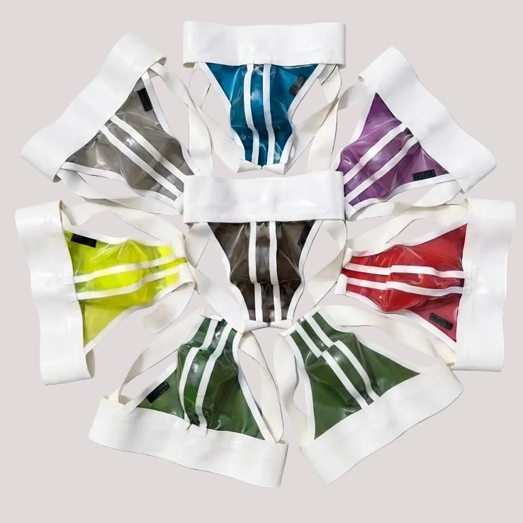 Wide Band White Latex Jock - Transparent Dark