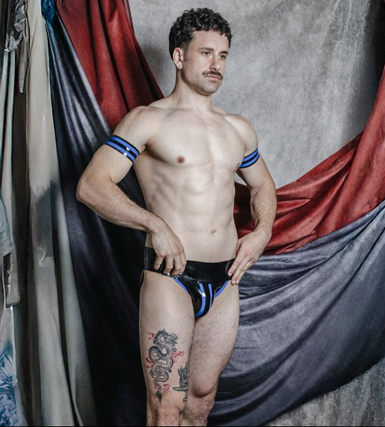 Bold Wide Band Latex Jock - Blue