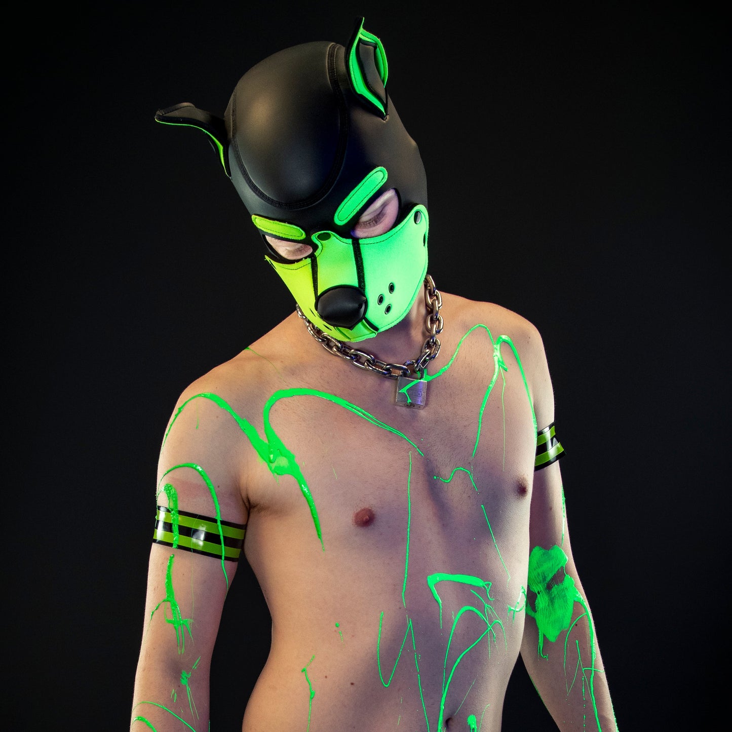 Dual Striped Bicep/Thigh Band (Two Pack) - Lime Green