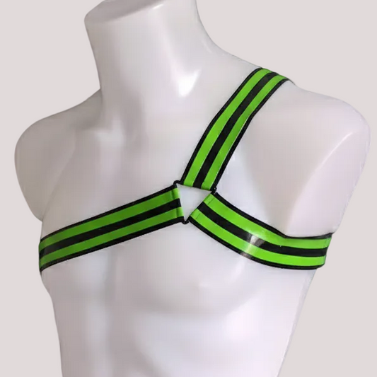 A Dual Band - Y Shape Single Arm Harness - Lime Green