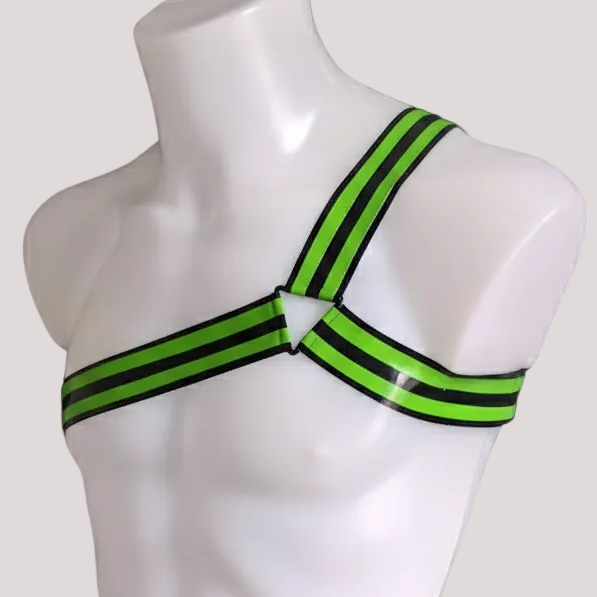A Dual Band - Y Shape Single Arm Harness - Lime Green