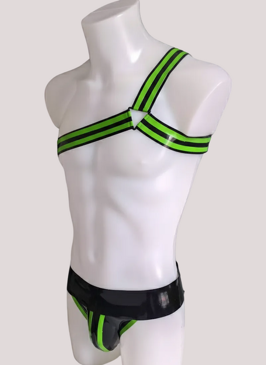 A Dual Band - Y Shape Single Arm Harness - Lime Green