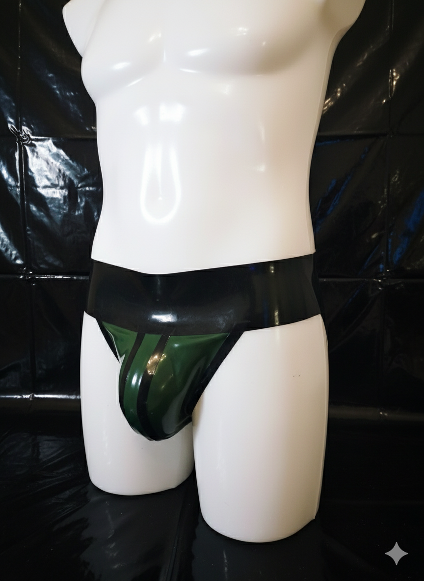 Bold Wide Band Latex Jock - Army Green