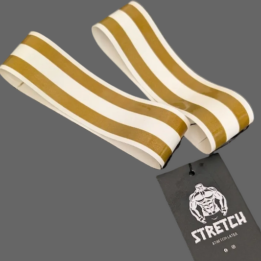 White Dual Striped Bicep Band (Two Pack) - GOLD