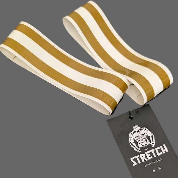 White Dual Striped Bicep Band (Two Pack) - GOLD