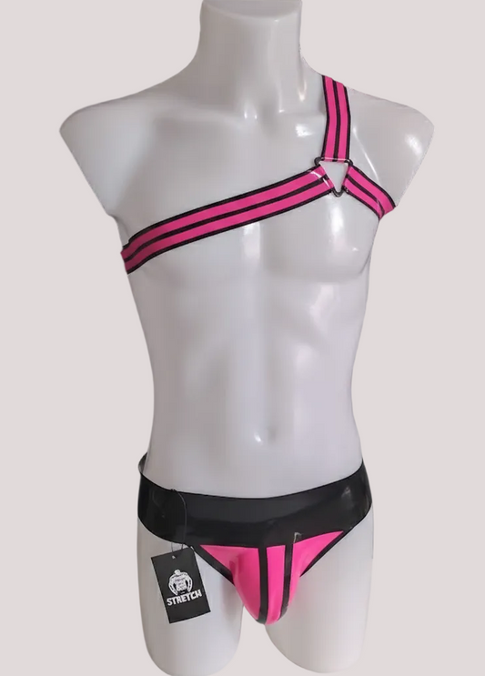 A Dual Band - Y Shape Single Arm Harness - Pink