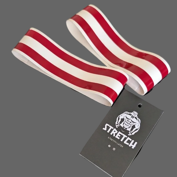 White Dual Striped Bicep Band (Two Pack) - RED