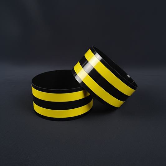 Dual Striped Bicep/Thigh Band (Two Pack) - Black/Yellow