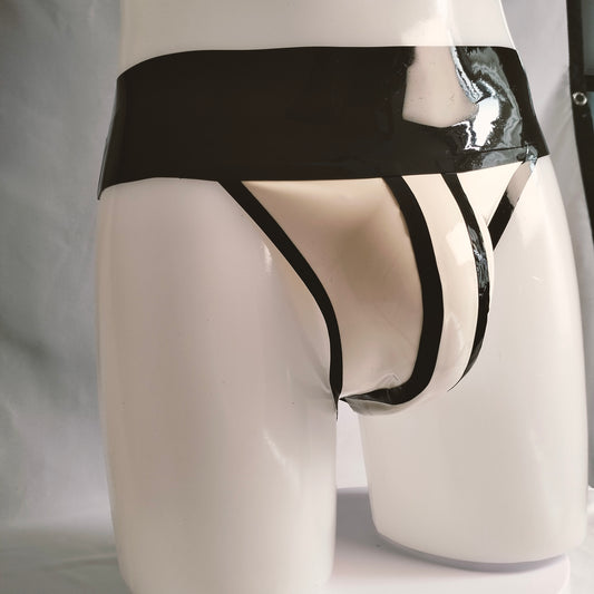 Bold Wide Band Latex Jock - White