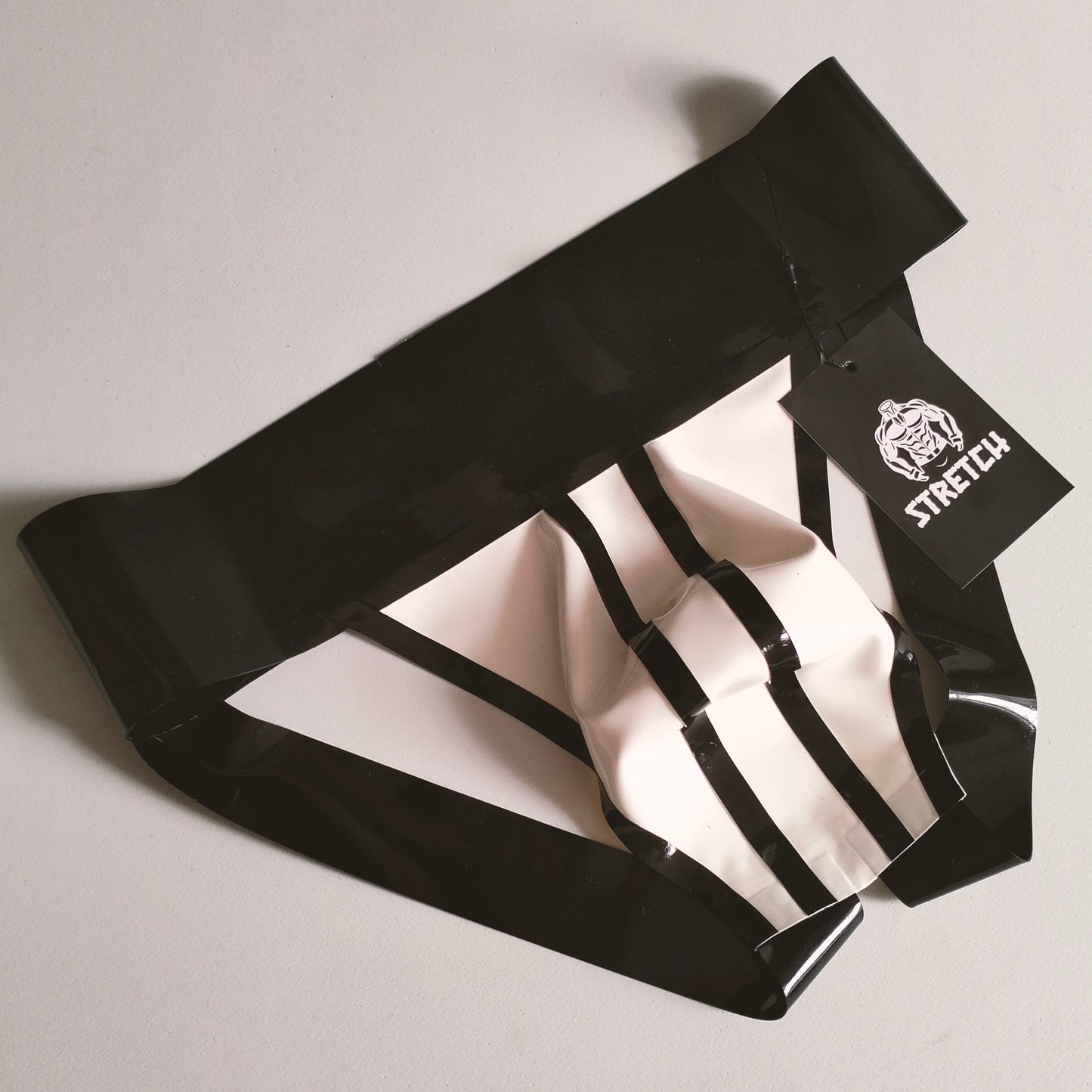 Bold Wide Band Latex Jock - White