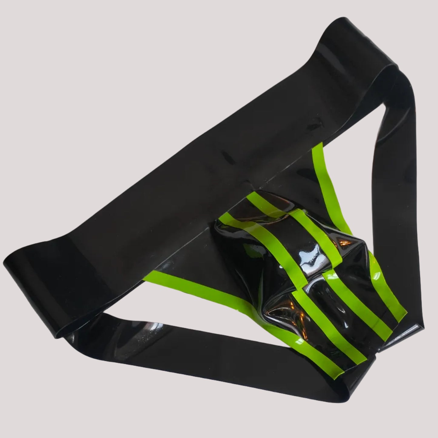 Bold Wide Band Latex Jock - Lime Green