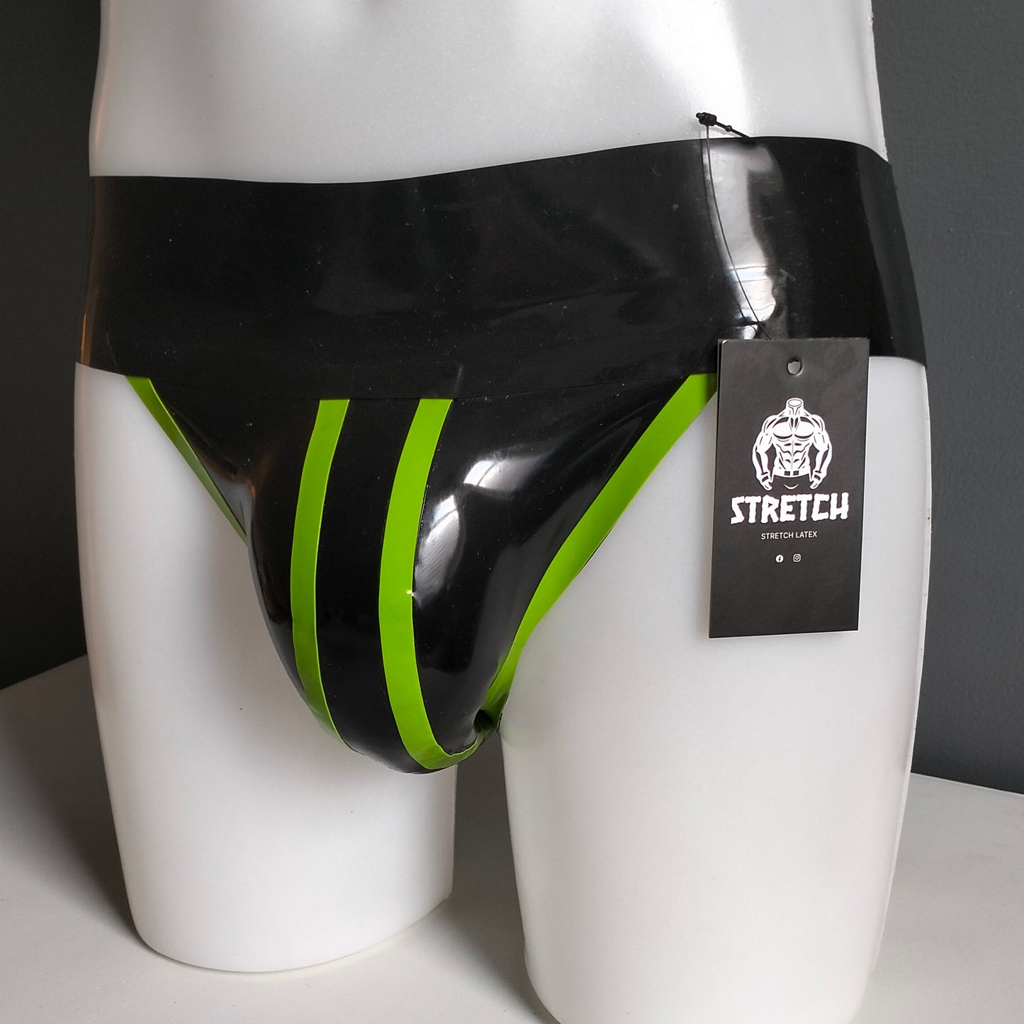 Bold Wide Band Latex Jock - Lime Green