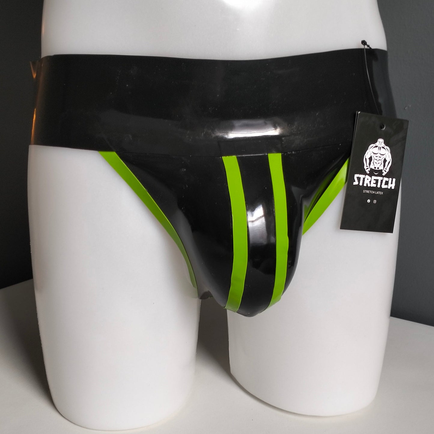 Bold Wide Band Latex Jock - Lime Green