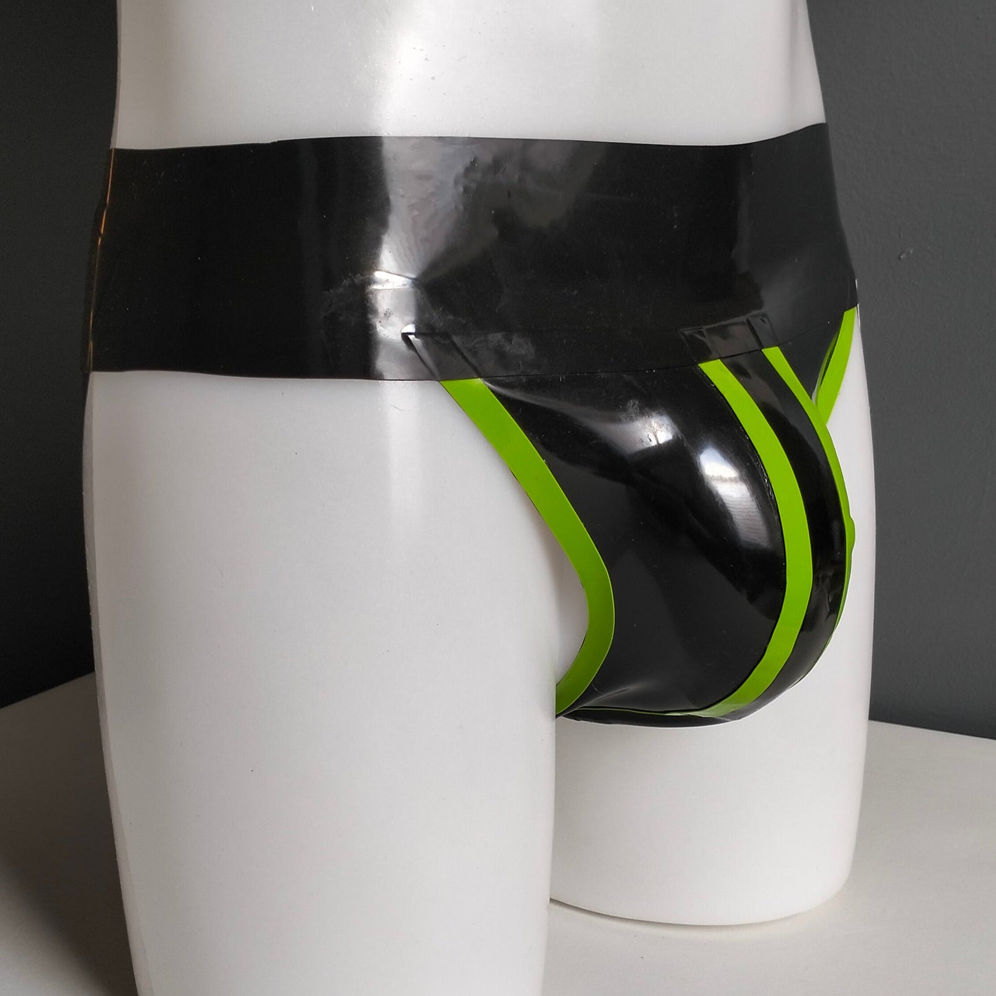 Bold Wide Band Latex Jock - Lime Green