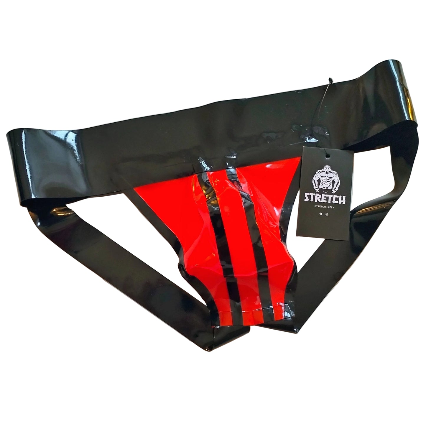 Bold Wide Band Latex Jock - Solid Red