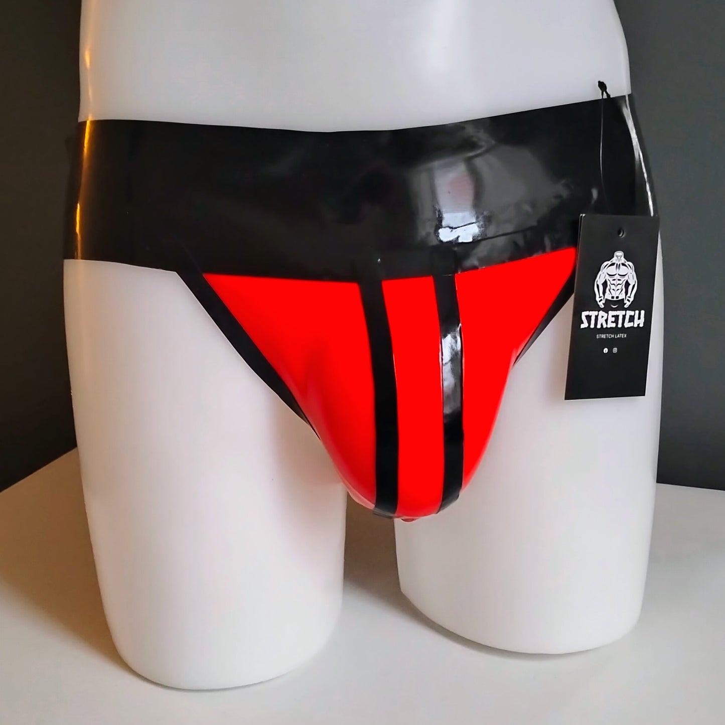 Bold Wide Band Latex Jock - Solid Red
