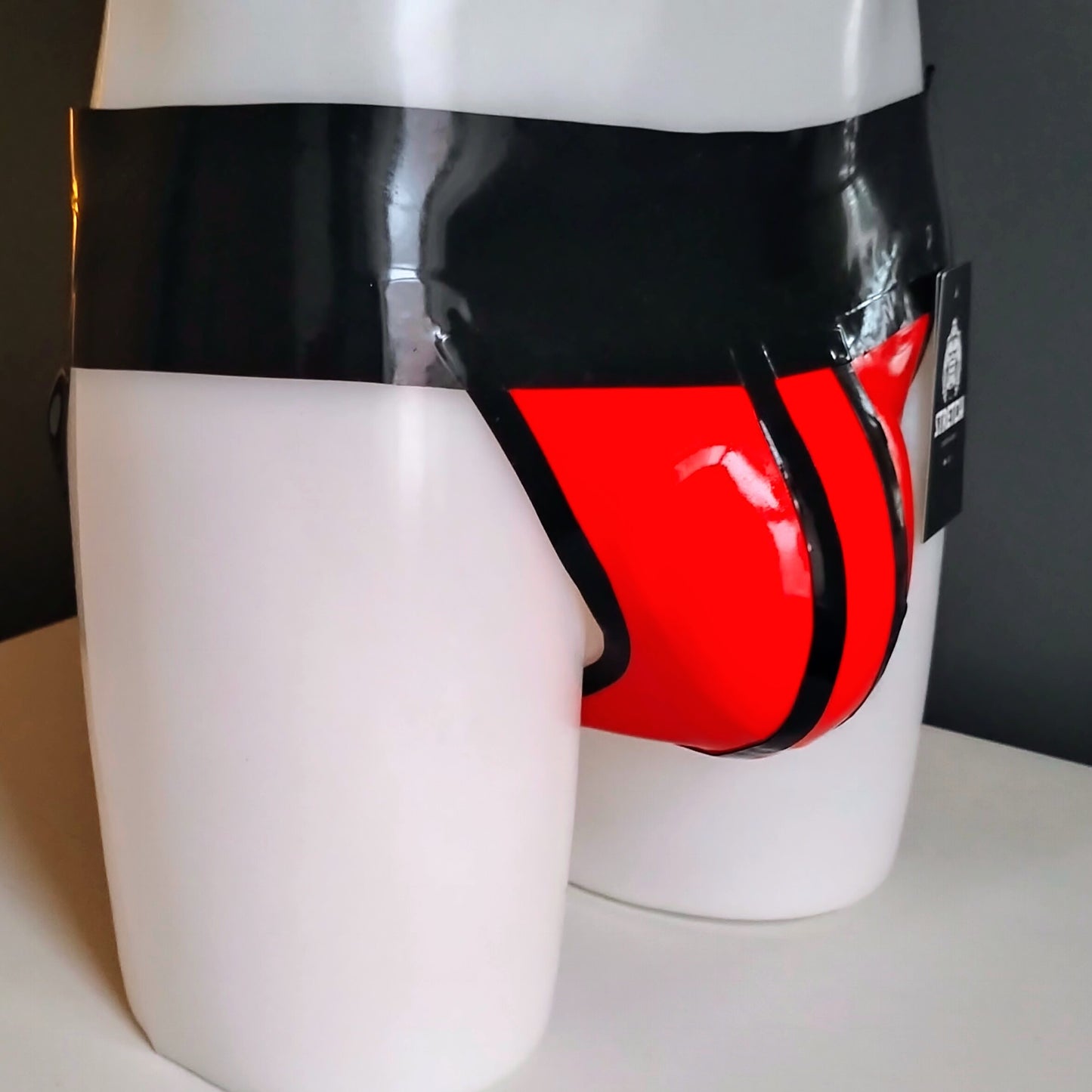 Bold Wide Band Latex Jock - Solid Red