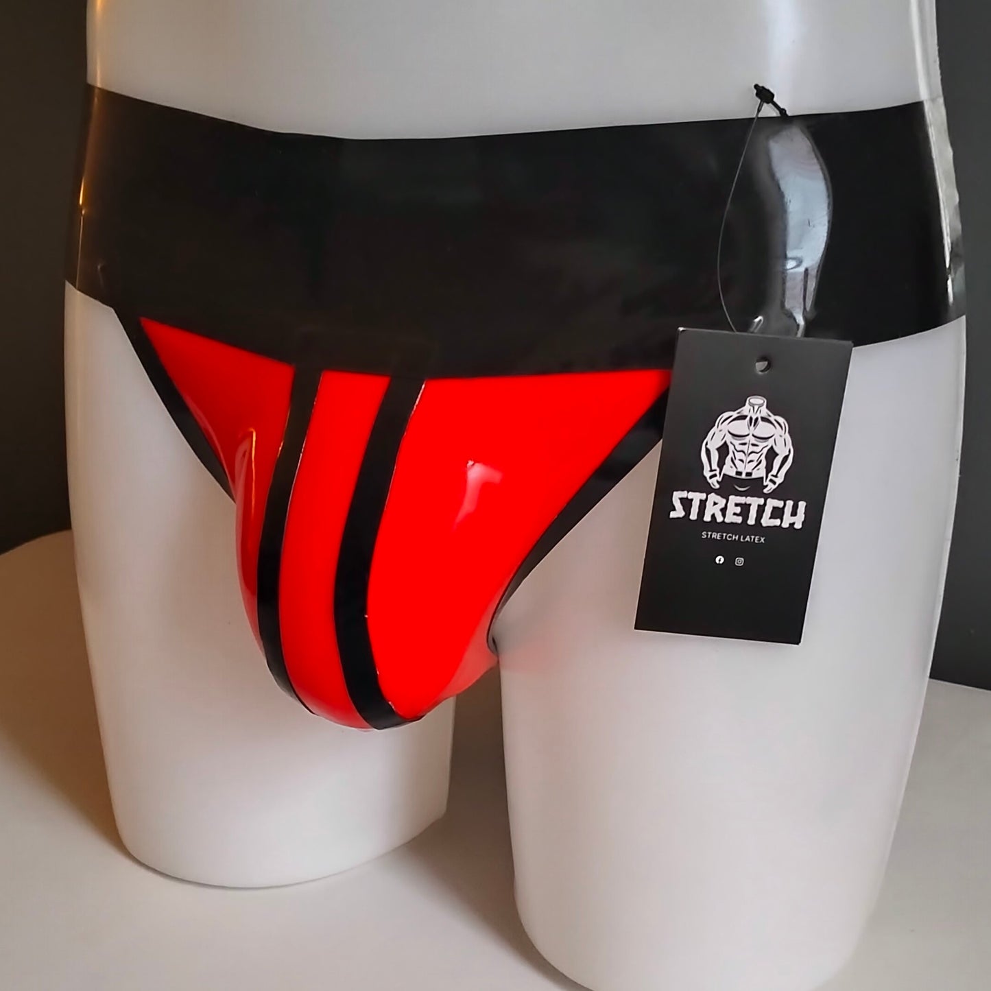 Bold Wide Band Latex Jock - Solid Red