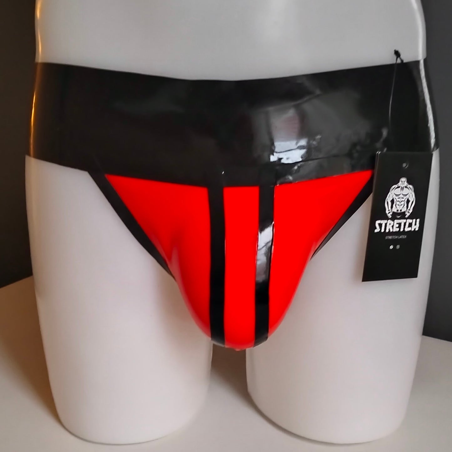 Bold Wide Band Latex Jock - Solid Red