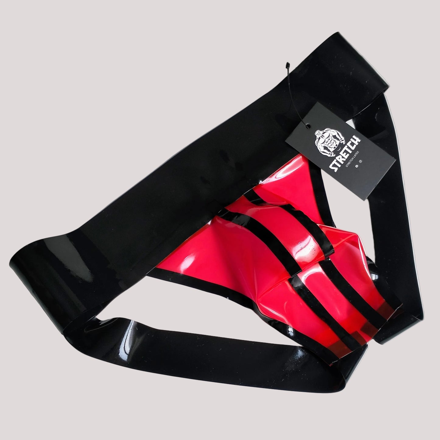 Wide Band Latex Jock - Transparent Red