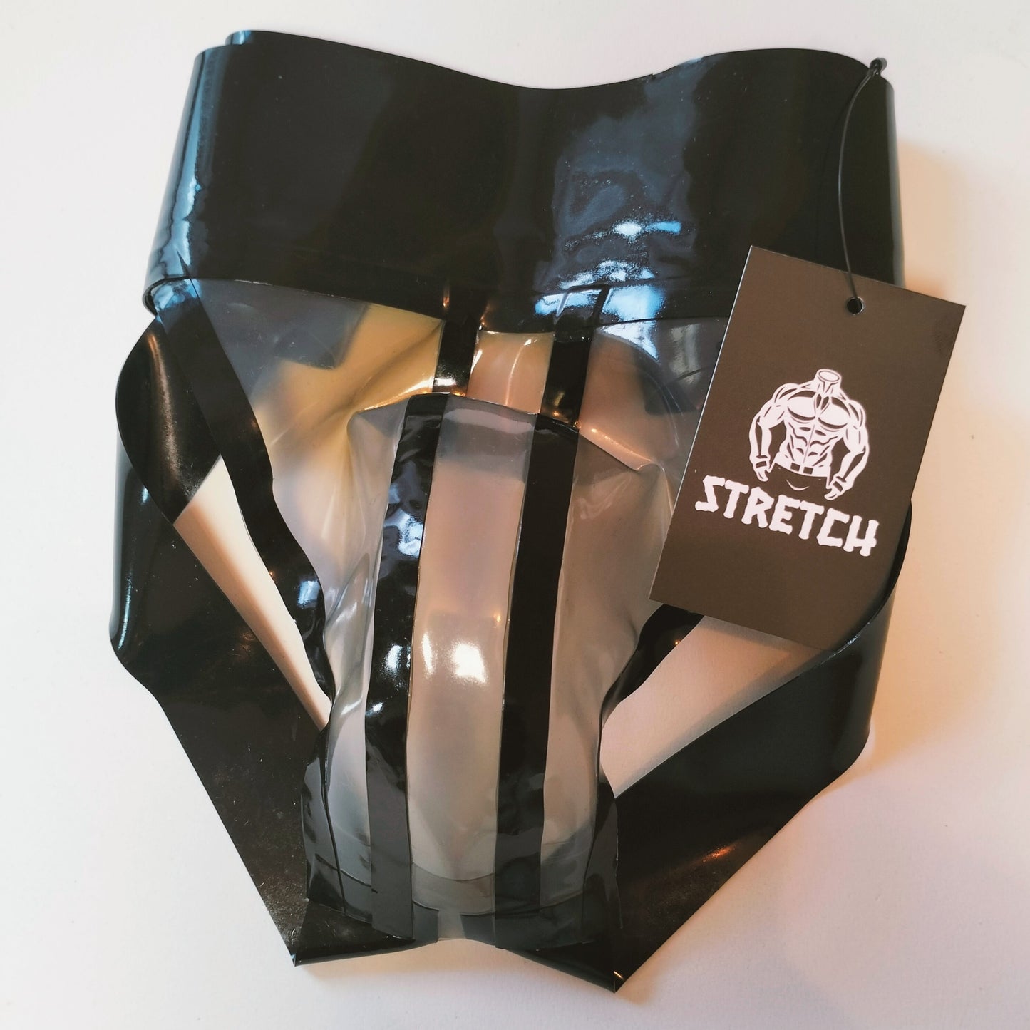 A Wide Band Latex Jock - Transparent Clear Grey