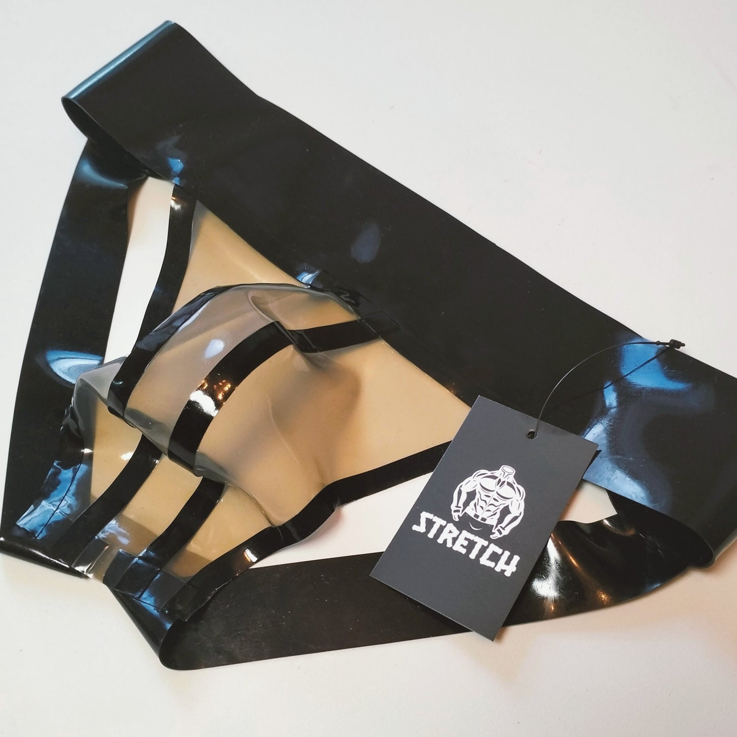 A Wide Band Latex Jock - Transparent Clear Grey