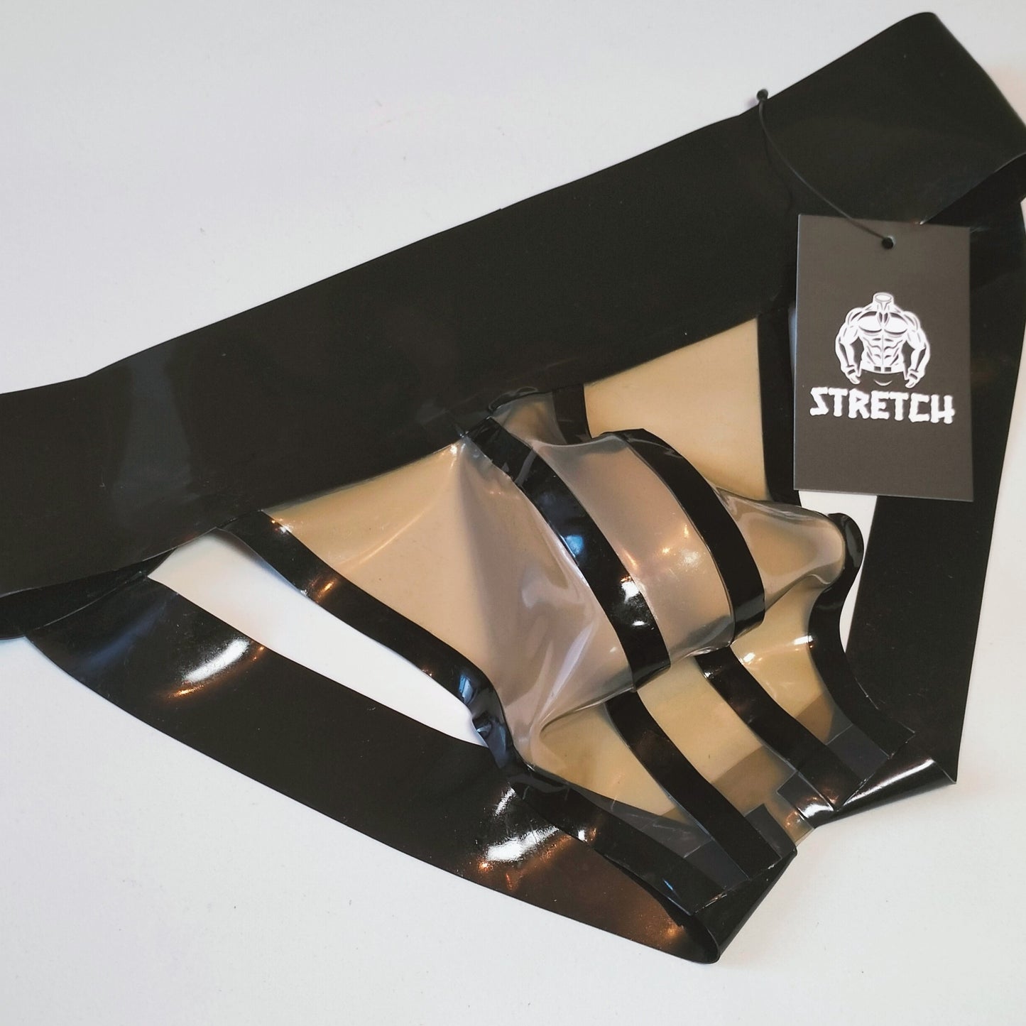 A Wide Band Latex Jock - Transparent Clear Grey