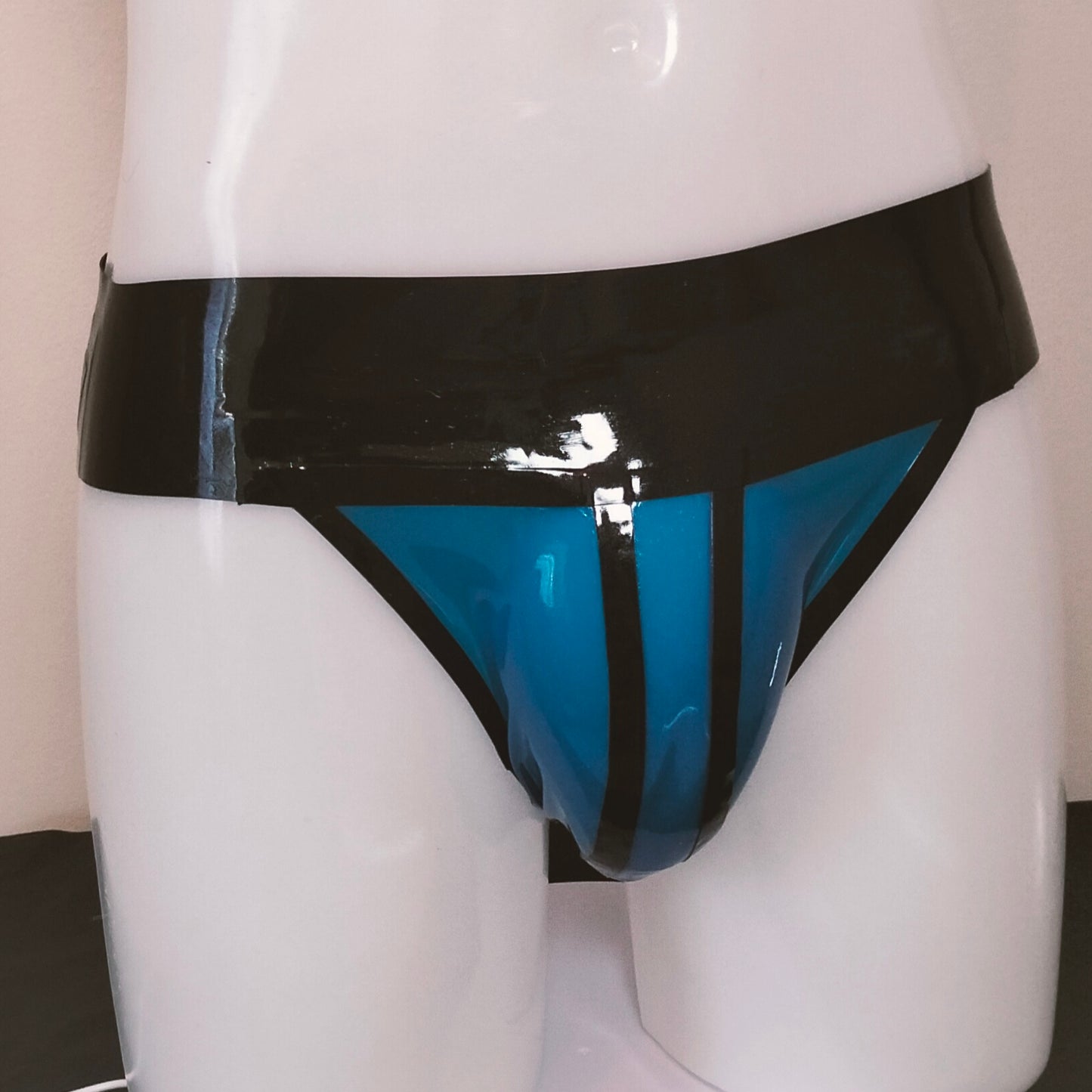 A Wide Band Latex Jock - Transparent Blue