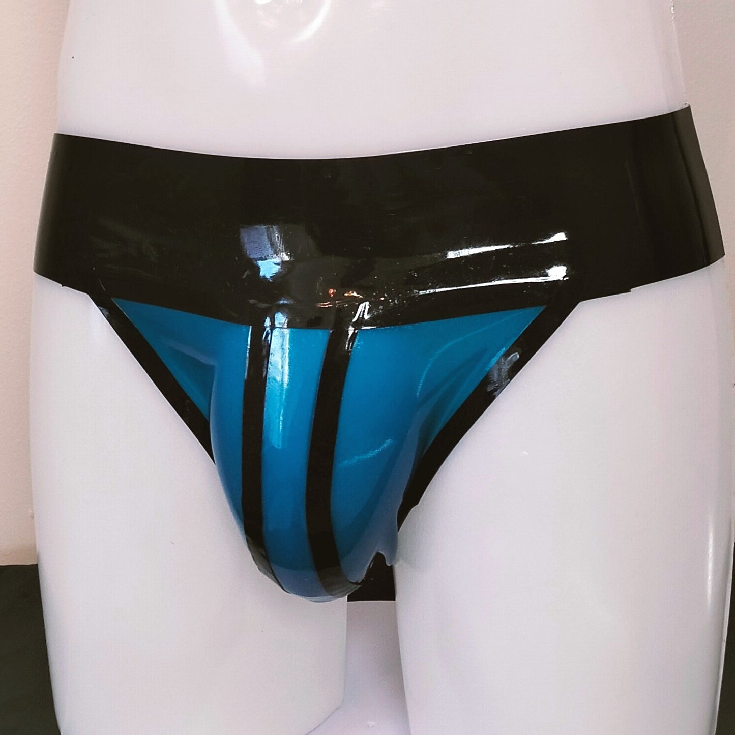 A Wide Band Latex Jock - Transparent Blue