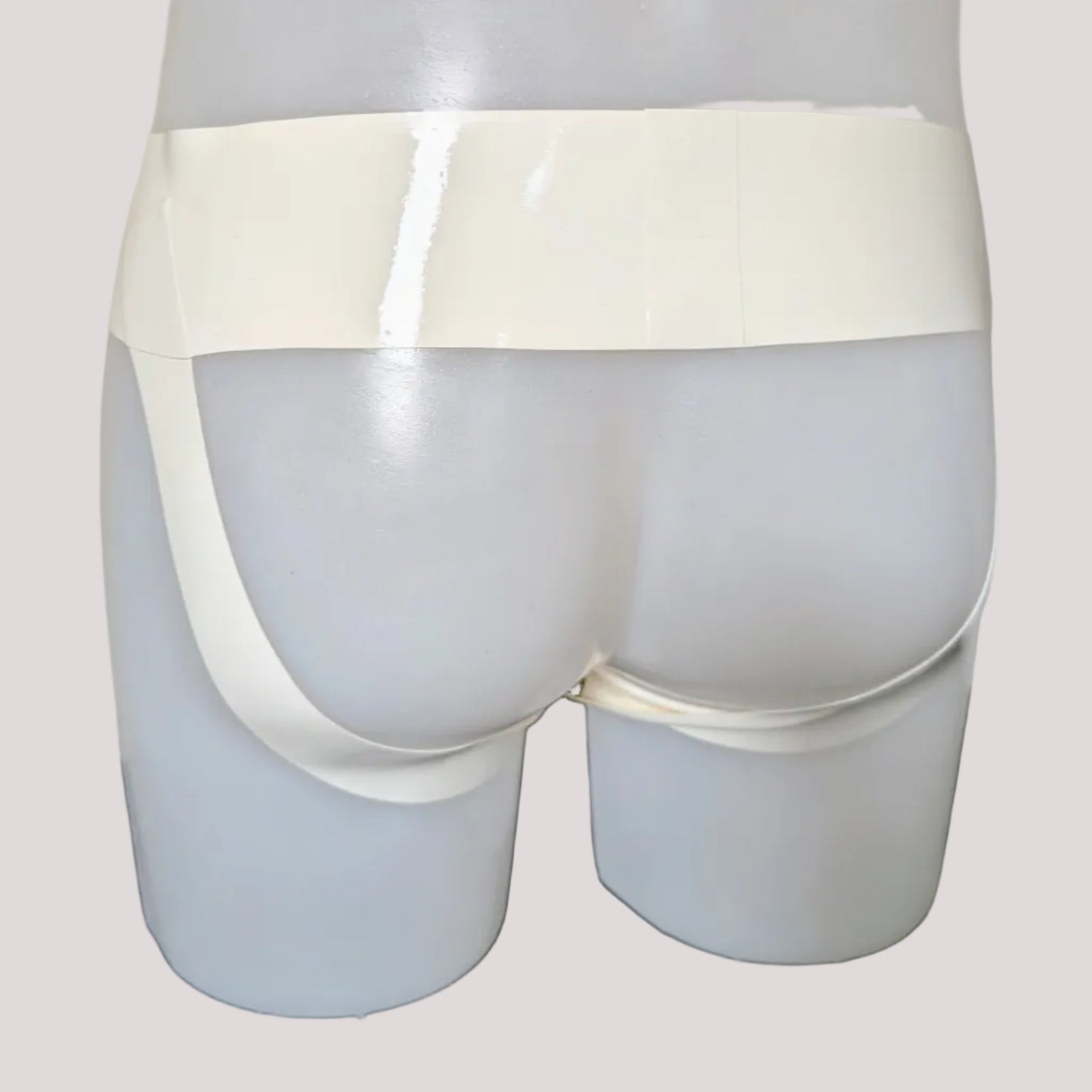 White Wide Band Latex Jock - Jam Red