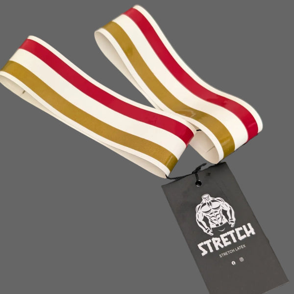 White Dual Striped Bicep Band (Two Pack) - GOLD RED