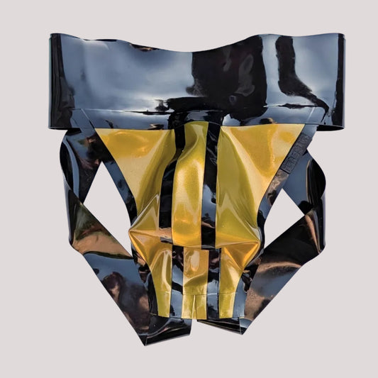 Bold Wide Band Latex Jock - Solid Gold