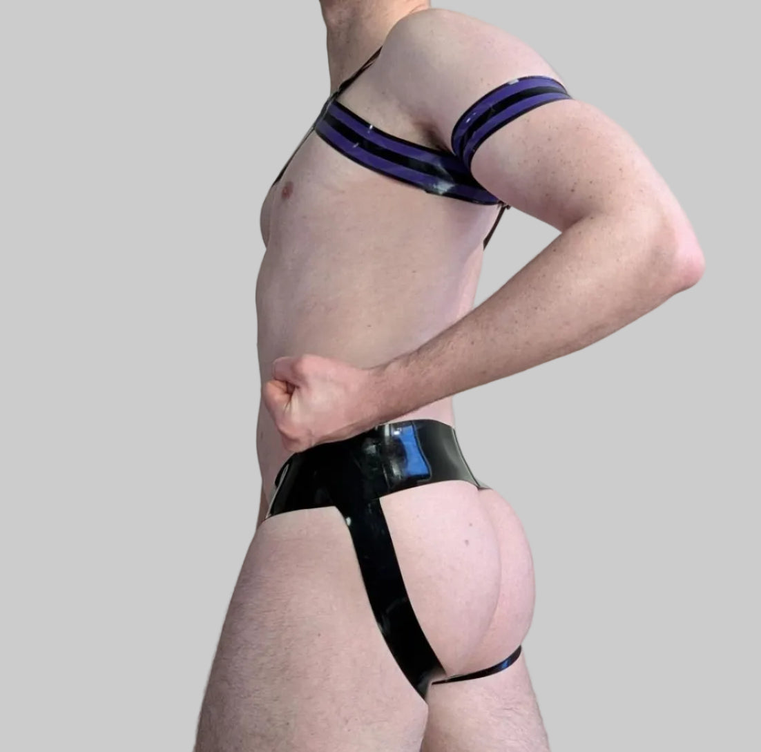 Bold Wide Band Latex Jock - Solid Purple