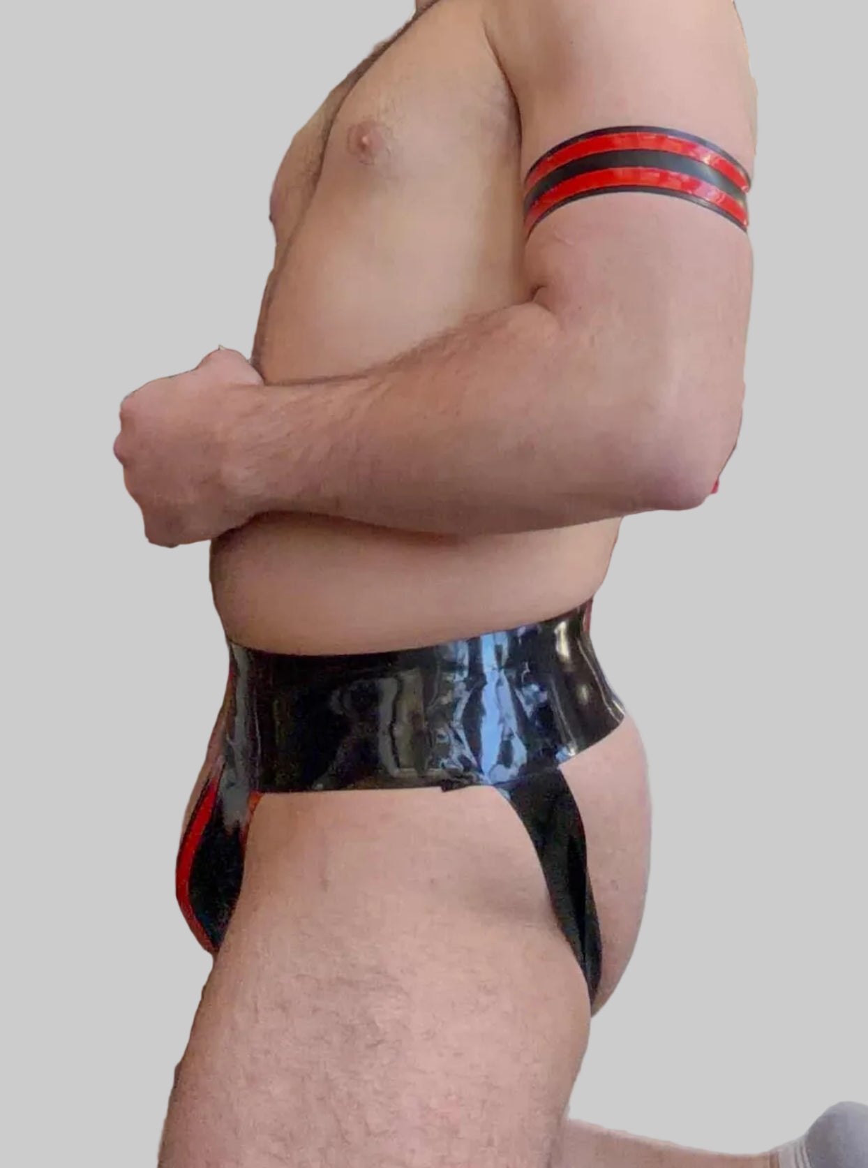 Bold Wide Band Latex Jock - Red