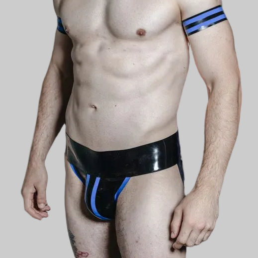 Bold Wide Band Latex Jock - Blue